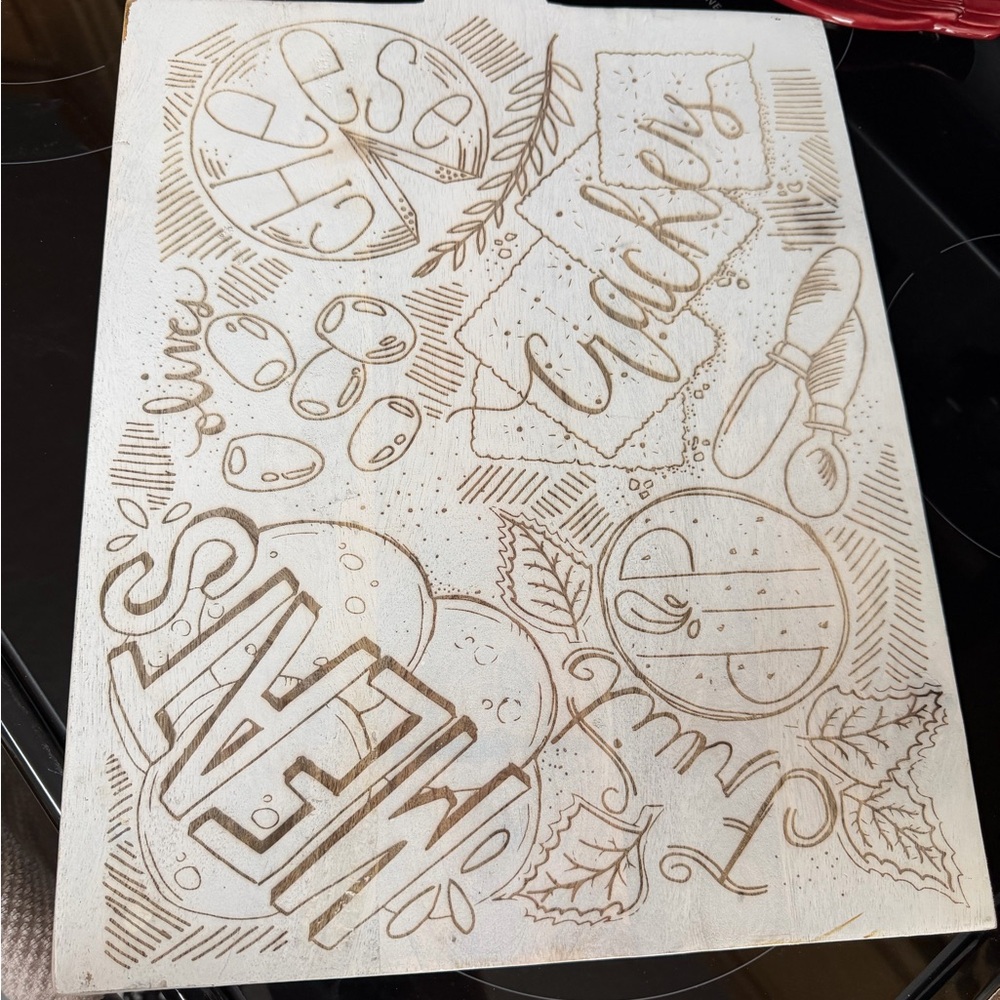Wooden Cheese and Crackers Serving Board